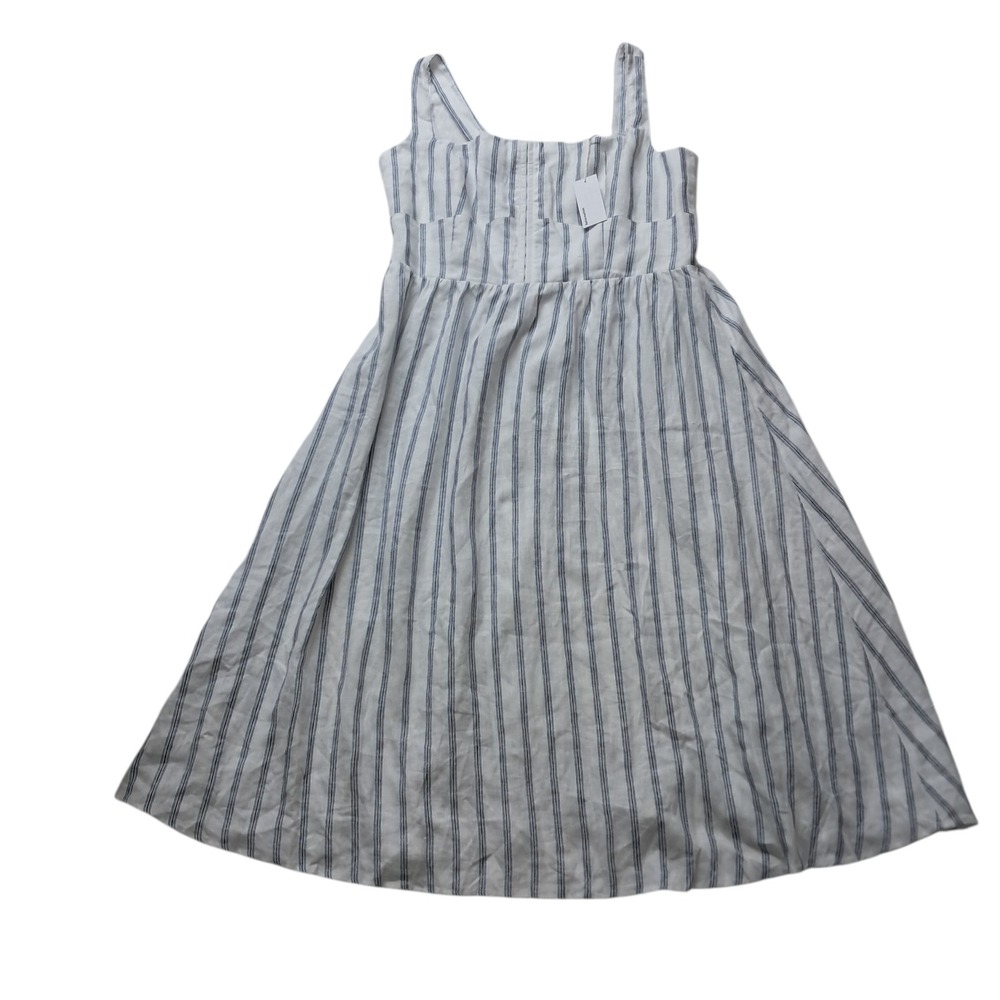 Reformation White and Blue Striped Midi Dress